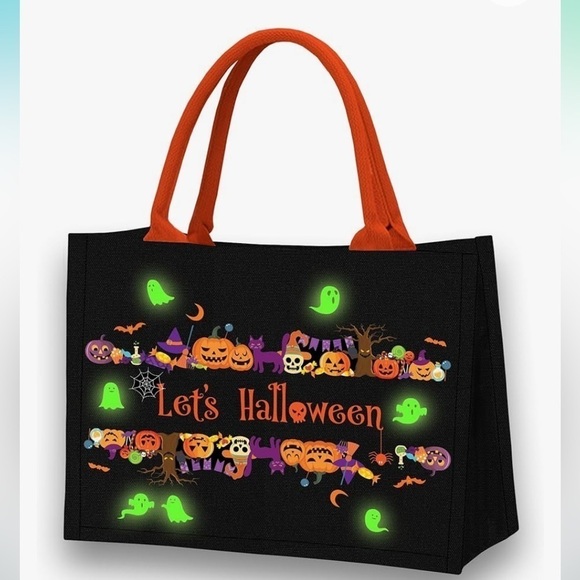*NEW* Let's Tote Halloween canvas candy tote bag - Picture 1 of 4